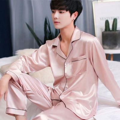 China Plus Size Plus Size Pajamas Men Pure Color Casual Pajamas Sets 2 Pieces Sets Two Piece Sets for sale