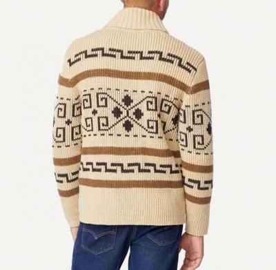 China Comfortable And Warm Autumn Cardigan Man Jacquard Lapel Men's Cardigan Sweater for sale