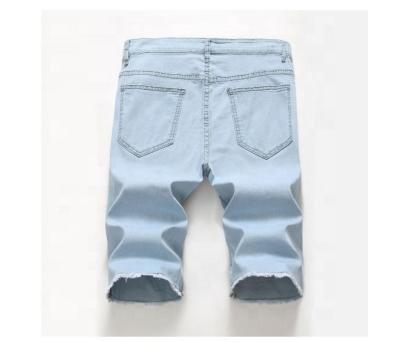 China Breathable 2022 Men Shorts Jeans Summer Shorts Casual Fashion Biker Hole Denim Shorts Distressed Jeans for sale