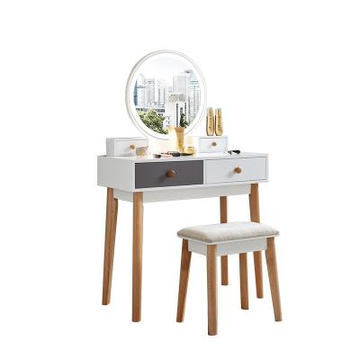 China (Other)Adjustable Vanity Set With Stool And Mirror Dressing Vanity Dressing Cabinet Bedroom Furniture for sale