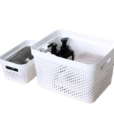 China Sustainable Houseware Baskets For Storage Laundry Storage Basket Plastic With Lids for sale