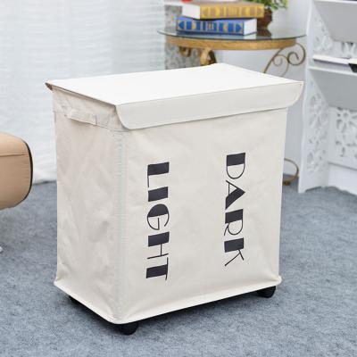 China CLASSIC Durable Using White Square Mobile Wheels Low Price Commercial Laundry Hamper for sale