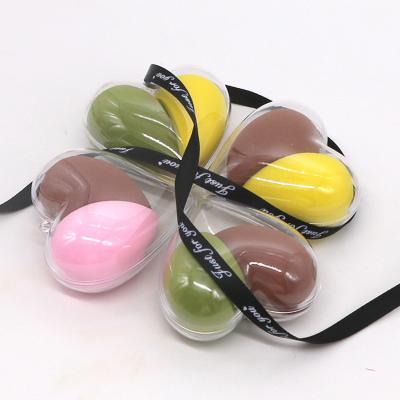 China Face Sell Well 2pcs/set New Type Heart Shape Maekup Sponge Set With Plastic Case for sale