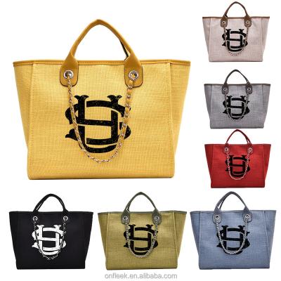 China 2022 Trend Canvas High Quality Custom Chain Large Capacity PORTABLE Luxury Handbags Large For Tote Bags Purses and Women's Women's Handbags for sale