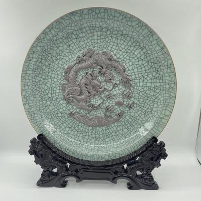 China Custom designed high grade handmade celadon dish celadon dish, food celadon dish for sale