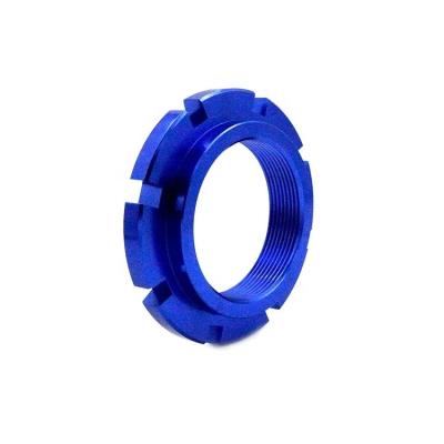 China Electronics/Automotive/Industrial/Motorcycles/Automotive Rotational Machined Blue Hard Anodized Aluminum Lock Ring Adapter Aerospace/Lighting/Automation Custom Metal Billet CNC Ring Manufacturing Lock for sale