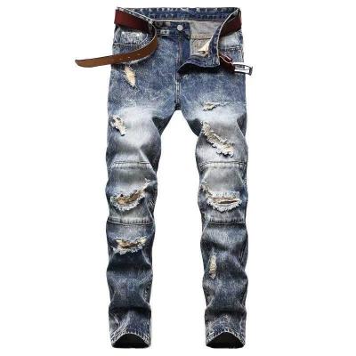 China Viable new Europe and the United States men's jeans nostalgic city boy ripped jeans for sale