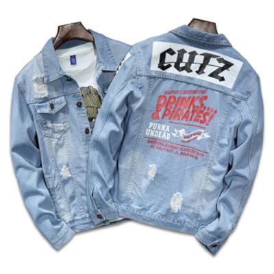 China New Style Denim Jacket Breathable Fashionable Mens Printed Denim Jackets Men Clothing for sale