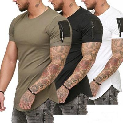 China 2021 New Design Men's T-shirt Trend Anti-wrinkle OEM Fashion Simple Smart Casual Gym T-shirt Wholesale High Quality Cottont Shirt for sale