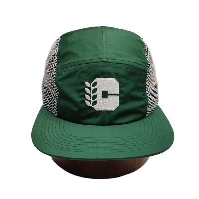 China COMMON Wholesale Customize Embroidery Polyester 5 Panel Mesh Cap Hat Running Sports Hats And Caps for sale