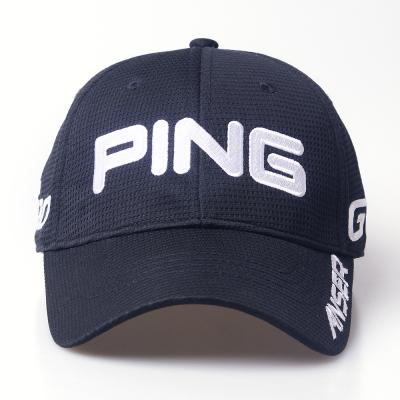 China Customized JOINT Performance 6 Panel Embroidery Golf Hats Men Black Baseball Fitted Hats With Logo for sale