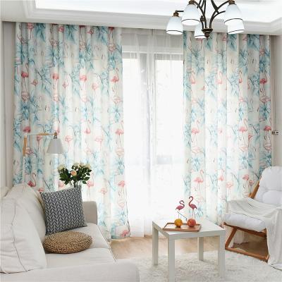 China Hot Sale 84-Inch Pattern Blackout Flamingo Sheer Curtains In Length Ready Made Elegant Window For Living Room for sale