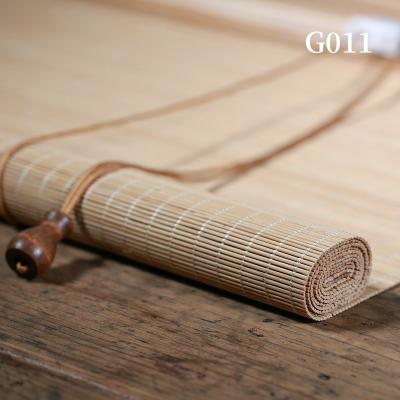 China Sun Shading Light Filtering Outdoor Waterproof Bamboo Mat Roller Blinds Bamboo Roll Up Window Blinds For Living Room Bedroom for sale