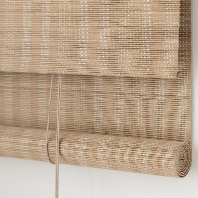 China Sun Shading Mat Roller Blinds Outdoor Bamboo Semi Natural Match Meditation Bamboo Roller Shades For Living Room Bedroom for sale