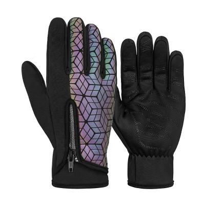 China Full Finger Glove Winter Washable Touch Screen Fleece Motorcycle Cycling Thermal Gloves Windproof Gloves for sale