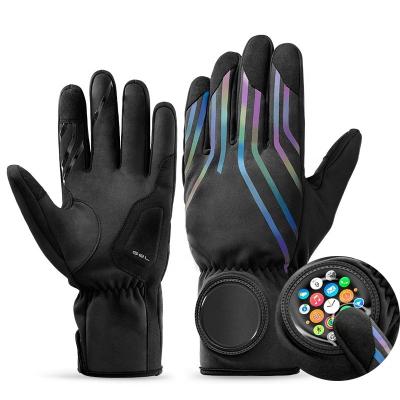 China Full Finger Winter Bike Gloves Smartwatch Phone Touch Screen Bicycle Gloves Cycling Motorcycle Fleece Warm Sports Skiing Gloves for sale