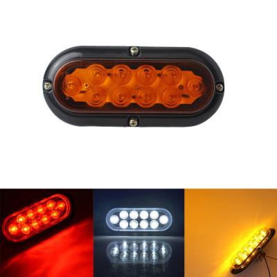 China Heavy Duty Truck Trailer Forklift 6 Inch LED Rear Trailer Lights Oval Truck Trailer Tail Turn Stop Light Tail Truck Light Led for sale