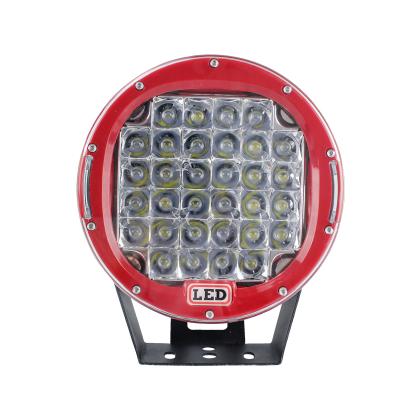 China European Aluminum Alloy 9inch 4D Current Round Die-Casting Red Lens 96W Led Work Light Offroad Cars Truck Car Accessories Led Work Lamp for sale