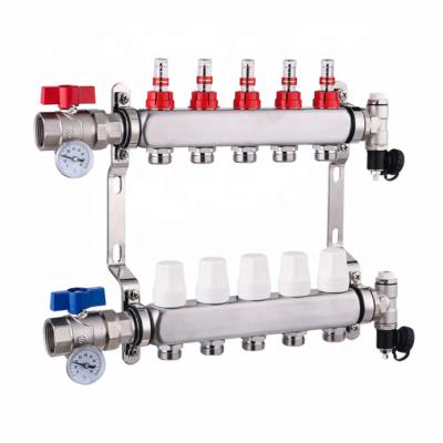 China Eco-friendly Diverse Underfloor Heating With Bleeder Valve For Heated Hydraulic Manifold Under SS Floor for sale