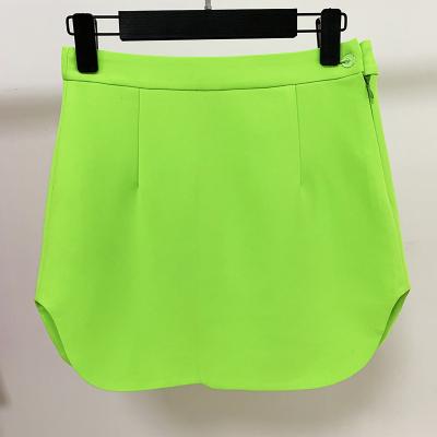 China NOVANCE OLX054 women's sports wear dress high quality autumn anti-static fluorescent green short light dress short skirts for women for sale