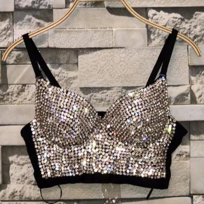 China Breathable Sequin Blouse Designs Beading Handmade Sequin Crop Top for sale