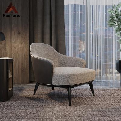 China Customized Elastic Foam Sofa Chair With Armrest Office Lobby Chair Italy Style High Quality Fabric Leisure Chair for sale