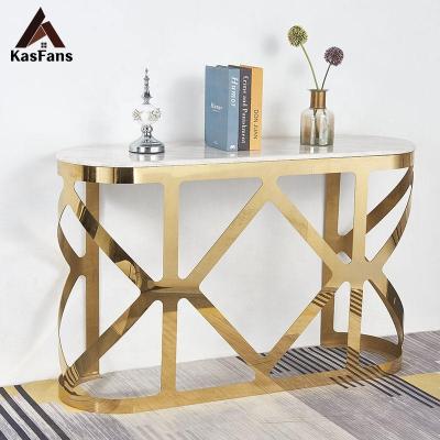 China Handy Table Gold Indoor Altar Stainless Steel Entrance Table Console Console Design Customized Available Available Table for sale