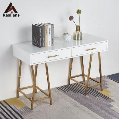 China Customized Stainless Steel Front Room Hallway Modern Cabinet Gold Home Or Hotel Console Table Wooden Foyer Table for sale