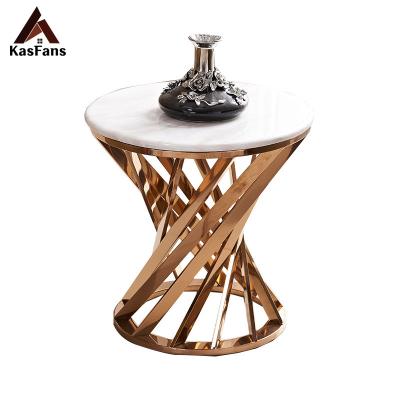 China Factory Price Customized White Marble Side Tables Black Coffee Table High Quality Home Goods All-match Home Furniture Deco for sale