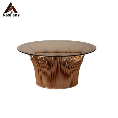 China Customized Multi Application Scenario Design Trend Special Coffee Tables Tea Tables Stainless Steel Low Center Tables Tempered Glass Cover for sale