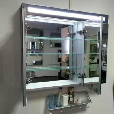 China Modern Popular Rectangle Shape Mirror LED Bathroom Mirror Aluminum Fog Sensor And Front Bathroom Cabinet for sale