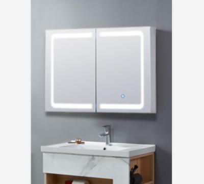 China NEW Design Modern Bathroom Medicine Cabinet LED Lighted Bath Mirror Cabinet Wall Mounted Smart Bathroom Medicine Cabinet for sale