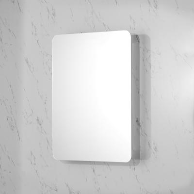 China Wall Mounted Frameless Bathroom Mirror Stainless Steel Sliver Bathroom Furniture LED Luminous Smart Aluminum Mirror for sale