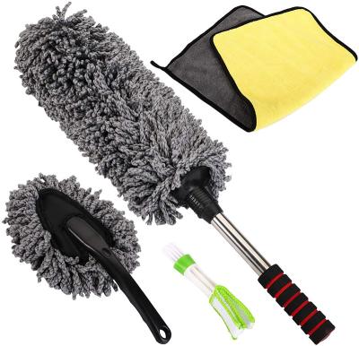 China 4 Pack Portable Car Duster Detailing Kit, Stretch Lint Free Microfiber Cloth Cleaning Brush Cloth for Car Dashboard, Window for sale