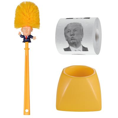 China 2020 American Fancy Long Handle Donald Toilet Cleaning Cleaner Brush and Donald's Toilet Paper Brush for sale