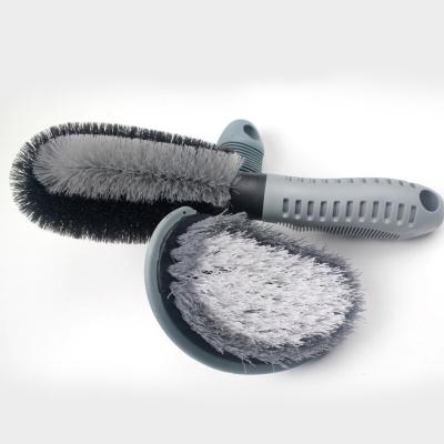 China 2 Pcs Portable Steel and Alloy Rim Cleaner Wheel Cleaning Brush for Your Car, Motorcycle or Bicycle Tire Brush Washing Tool for sale