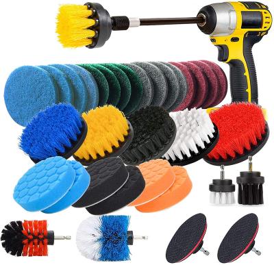 China Portable Brush Scrub Pads 37 Piece Power Scrubber Cleaning Kit - Cordless Scrubbing All Purpose Cleaner for sale