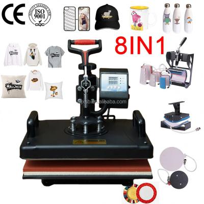 China Garment Shops RubySub New Advanced 8 Double Display In 1 Combo Heat Transfer Machine Sublimation Heat Press Machine For Mug/Cap/T-Shirt/Slate for sale