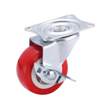 China Universal Two Inch Korean Red Box Wheel PVC Casters Light Shelf Industrial Casters PIVOT Manufacturers for sale