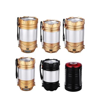 China ROAD Rechargeable Outdoor Waterproof Lantern Handheld Tent Light Portable Collapsible LED USB Solar Camping Light for sale