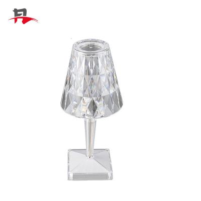 China Modern Office Crystal Bedroom Night Light Atmosphere LED Lamp Projection Decoration Diamond Rechargeable Table Lamp for sale