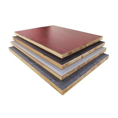 China 17mm/18mm Fancy Melamine Veneer Furniture Veneer Solid Moisture Proof Plywood 18mm Raw Material Covered Colors Matte Melamine for sale