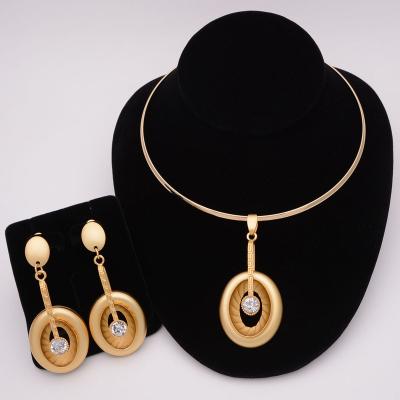 China CLASSIC High Quality Dubai Fashion African Wedding 24k Gold Fashion Big Jewelry Set for sale