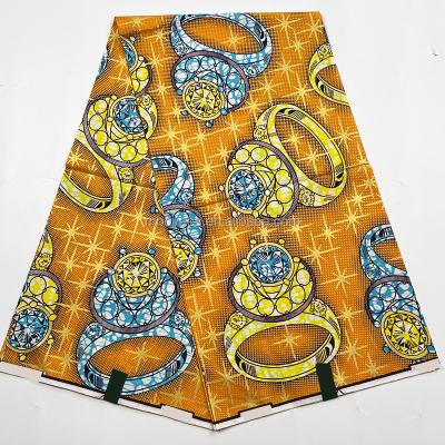 China African 100% Genuine Anti-Static Wax High Quality Gold Ankara Fabric for sale