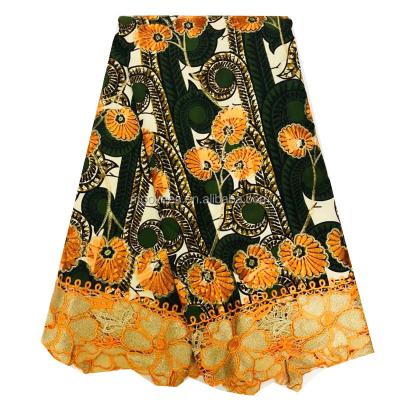 China Bestway hot selling anti-static lace fabric African wax prints fabric with lace kitenge designs gold wax for sale