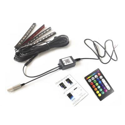 China Car 12V RGB LED Lights Aluminum Auto Atmosphere Lamp Foot Pedal Interior Decoration Lights Engine Light for sale