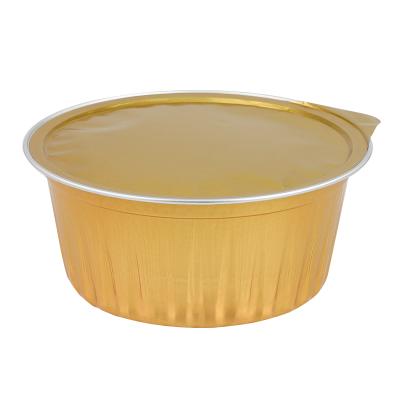 China 600ML Food Round Wall Aluminum Foil Bowl Smooth Food Container for sale