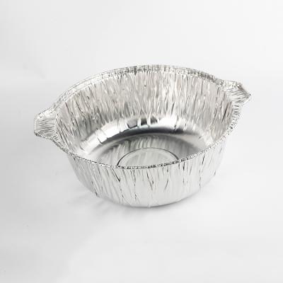 China Eco-friendly 3000ml Round Disposable Aluminum Foil Pan Food Grade Disposable Cooking Pot for sale