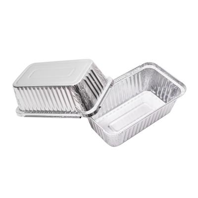 China Wholesale Custom Silver Disposable Tray BBQ Food Grade 750ml Food Grade Food Grade Rectangle Aluminum Foil Cooking Containers Containers for sale