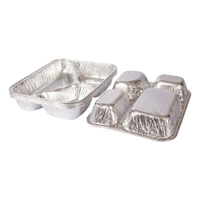 China Hot Selling Aluminum Foil Food Container Aluminum Foil Tray Household Food Rectangular Aluminum Foil/Rectangular for sale